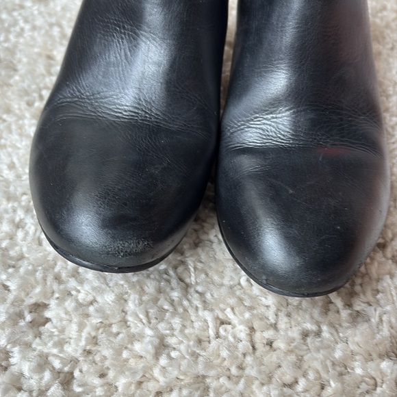 Tory Burch Black Heeled Boots with Gold Hardware - Picture 8 of 12